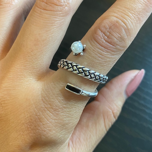 S925 Silver Chunky Open Ring,Big Silver Heart Ring for Wom… - Picture 4 of 5